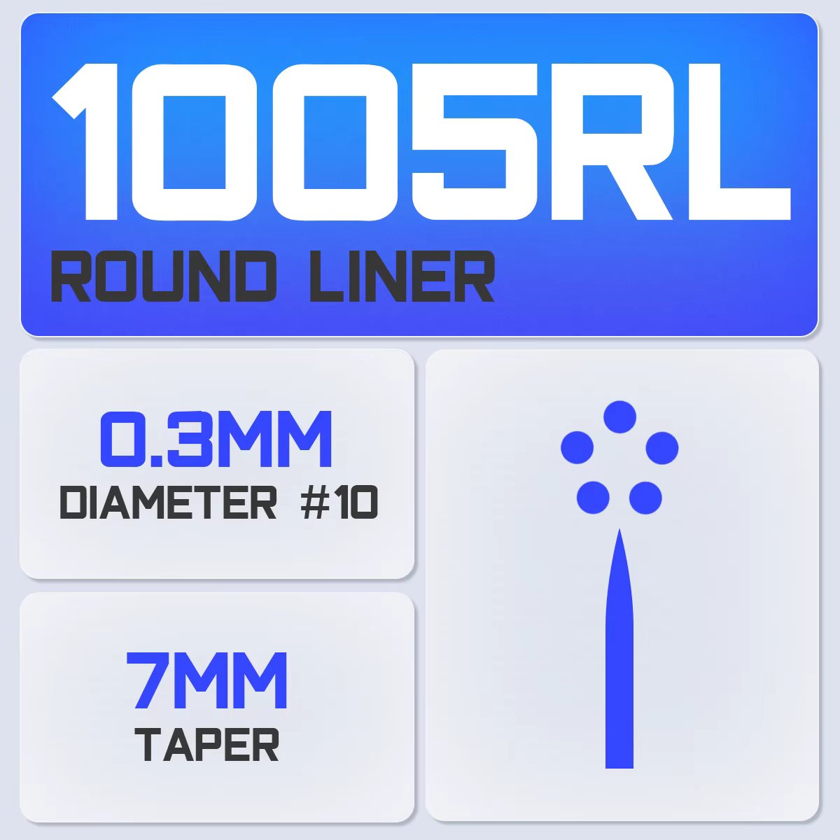 MAMBA LOONG 10PCS Tattoo Needle Cartridges Round Linder 0.30MM/0.35MM Disposable Sterilized Membrane Safety Tattoo Needles