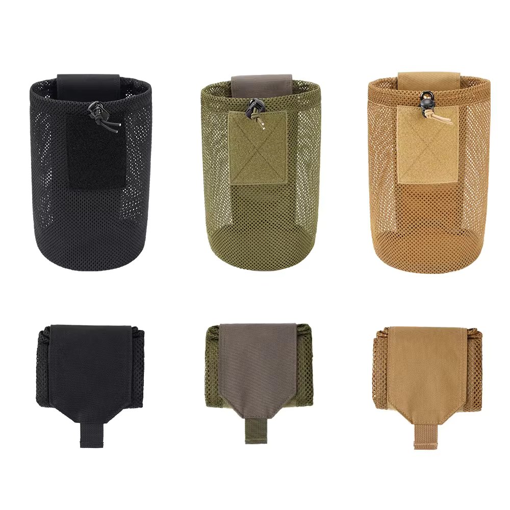 DIZETION Hunting Bag Micro Folding Compact Dump Pouch Mini Foldable Mesh Bag EDC Utility Storage Outdoor Sport Camping Hiking