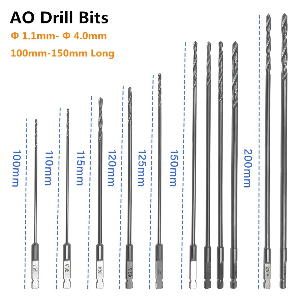 AO Orthopedic Bone Drill Bit Stainless Steel AO Quick Fit Drill Bits Autoclavable Veterinary Orthopedic Instrument