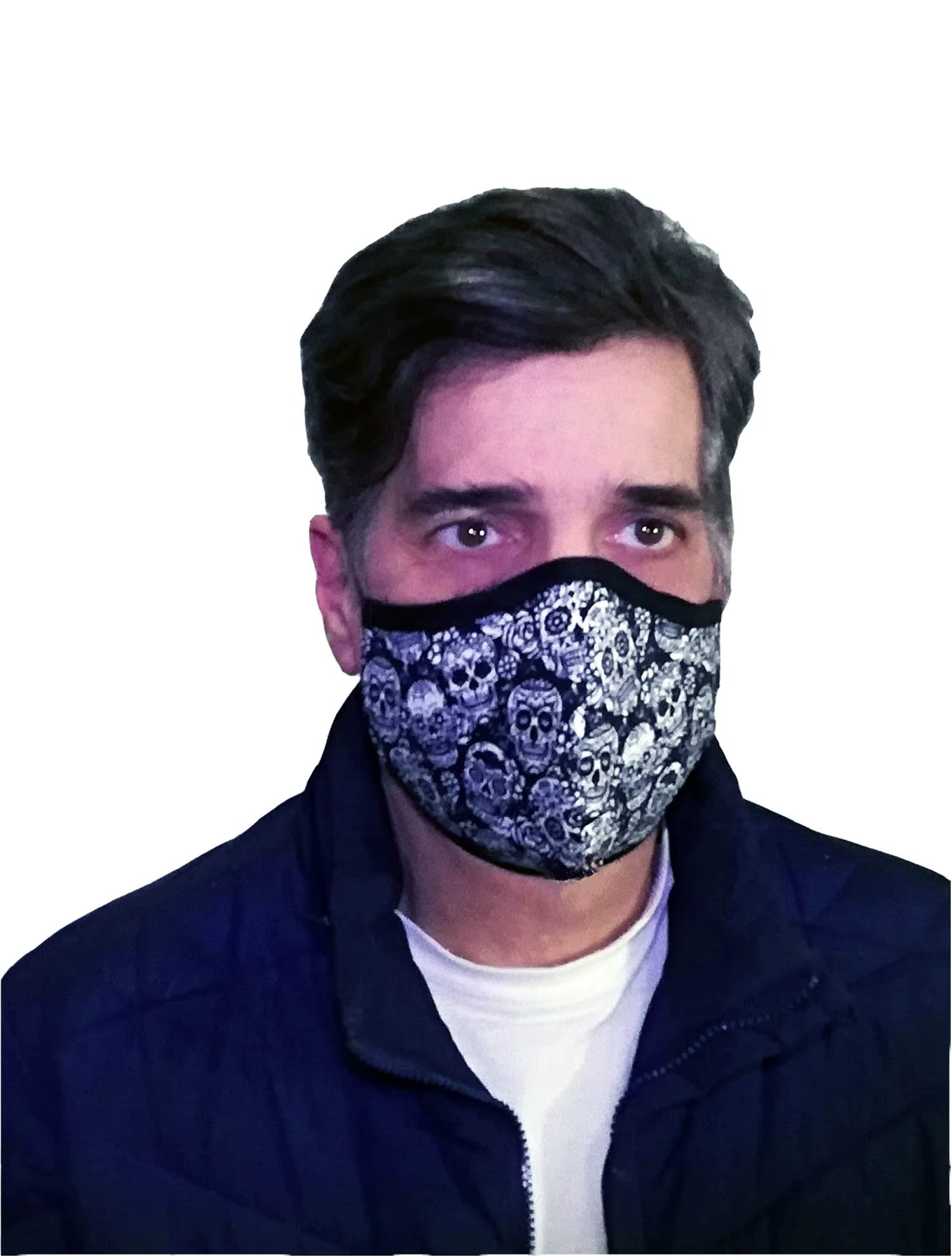 Anatomical 3 Layers Printed Fabric Mask with Nasal Clip