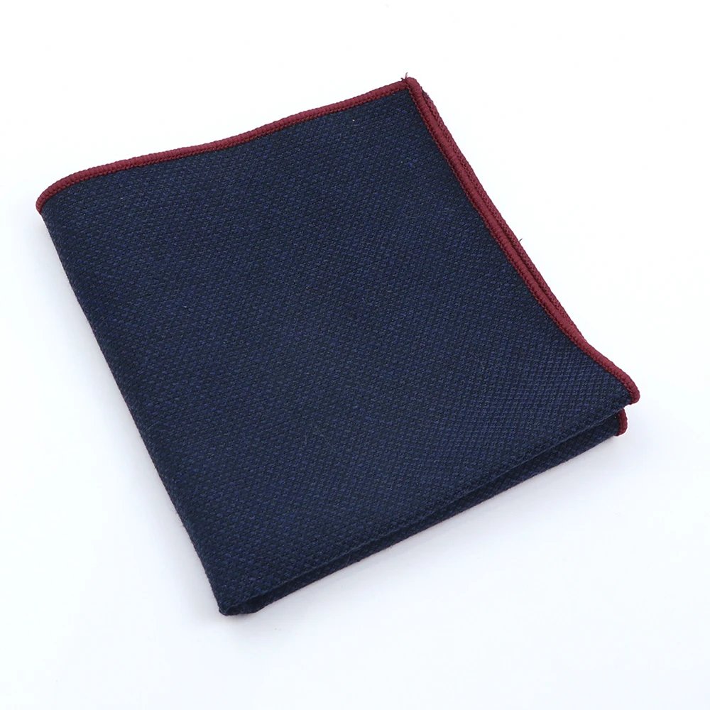 Mens Cotton Wool Pocket Squares 24CM Width Solid Color Striped Thick Handkerchief For Women&Men Casual Party Dinner Accessory