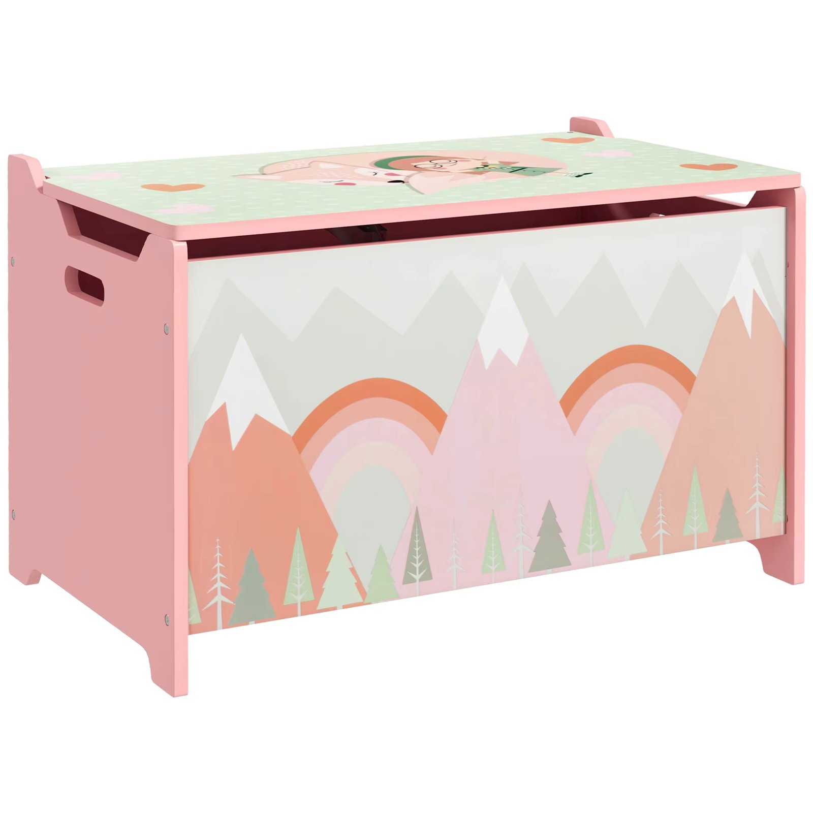 ZONEKIZ Fox print children's storage boxes 60x37x39 cm pink