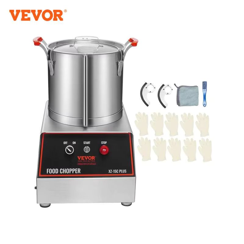 VEVOR Food Processor & Vegetable Chopper 16 Quart1400W Food-Grade Stainless Steel Food Processor Chopper 