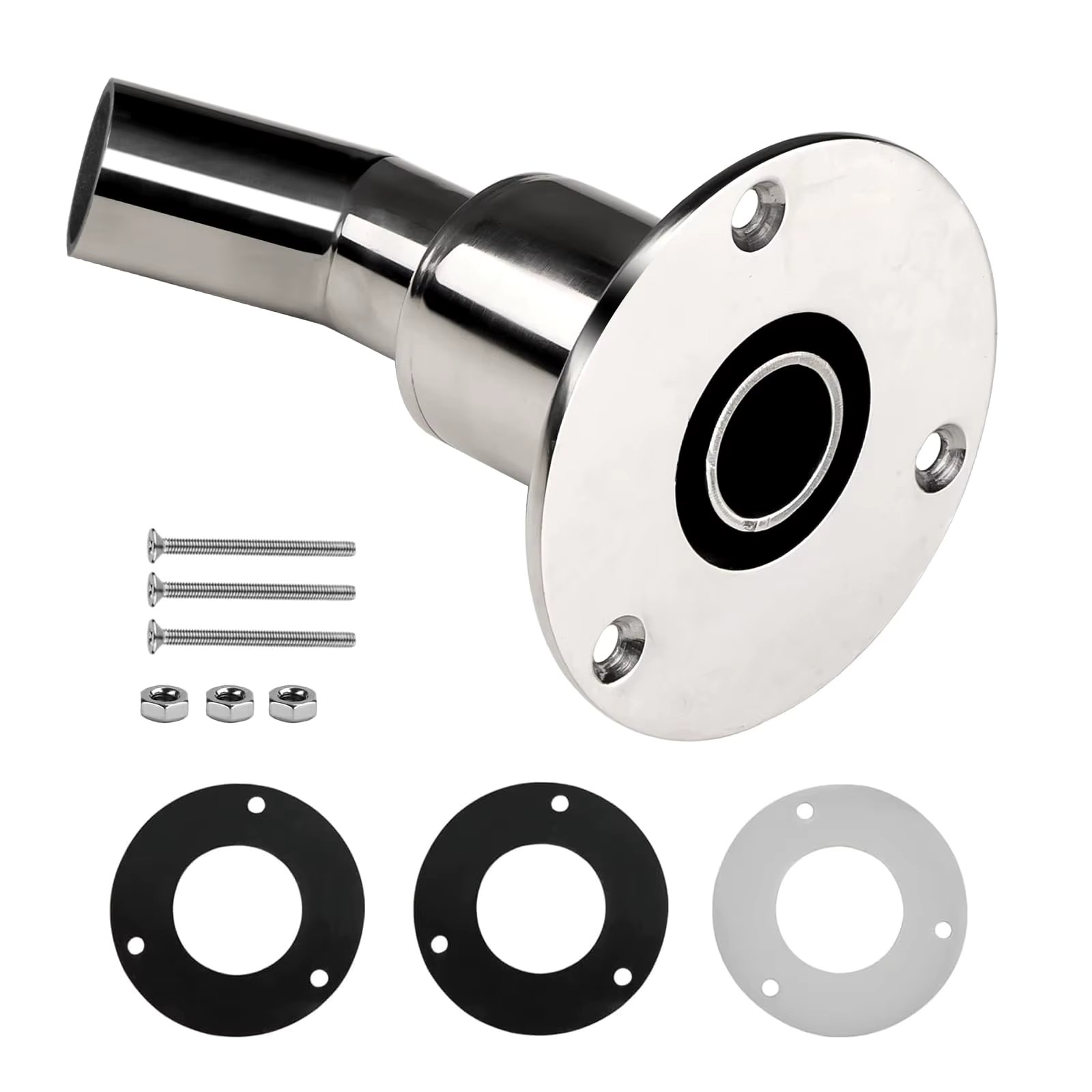 Thru Hull Exhaust Skin,316 Stainless Steel, 24mm,for Tube Pipe Socket Hardware,for Diesel Parking Heaters Boat Car Truck