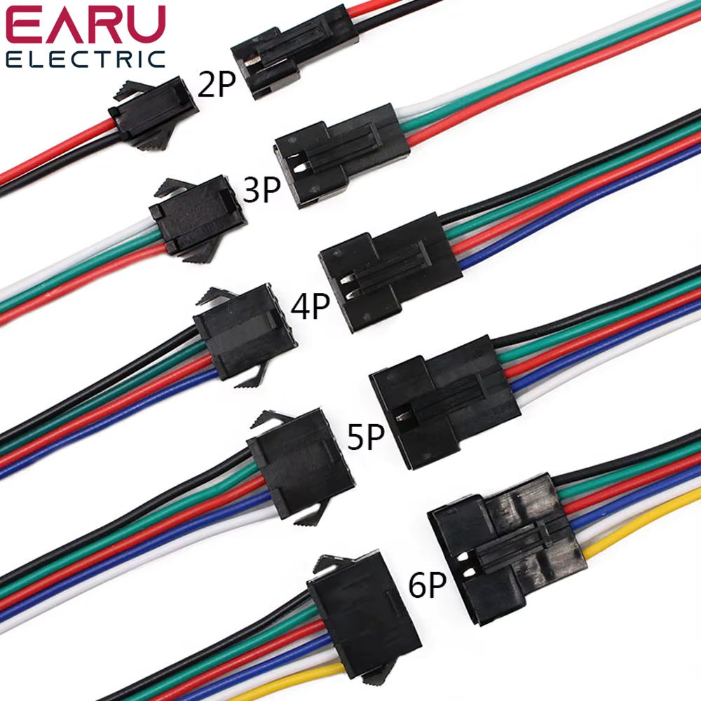 2Pin 3Pin 4Pin 5Pin 6Pin led Connector Male/female JST SM 2 3 4 5 6Pin Plug Connector Wire Cable for Led Strip Light Lamp Driver