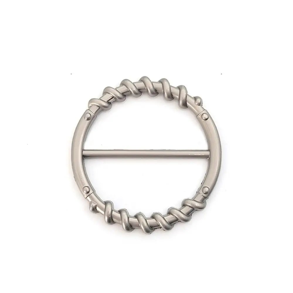 Multifunctional Clothing Corner Knotted Buckles Hijab Scarf Clip Classic Round Metal Scarf Buckle Headscarf Pin Alloy Women