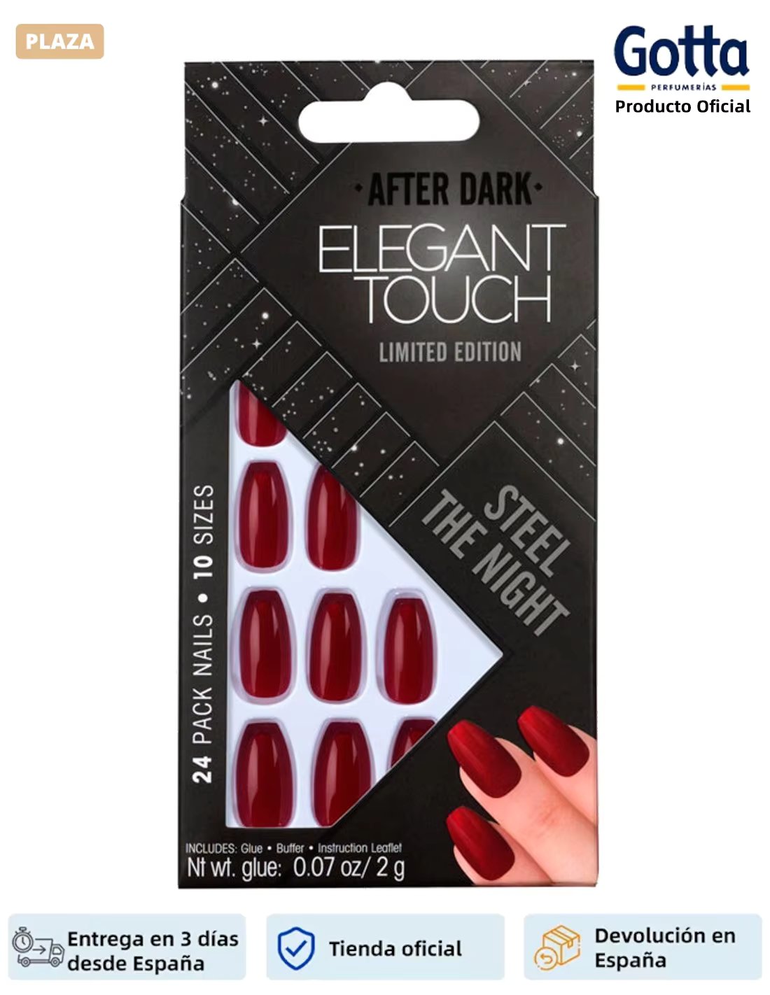 ELEGANT TOUCH - TREND STEEL THE NIGHT RED SQUALETTO-beauty and health, Manicure utensils, manicure, false nails-designed to get a sophisticated manicure.