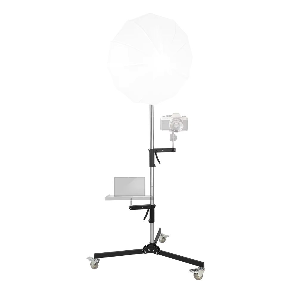 SH 63cm-190cm Gun Grip Light Stand 1/4 and 3/8 Screw With Wheels Folding Tripod For Studio Flash LED Light Softbox COB Light