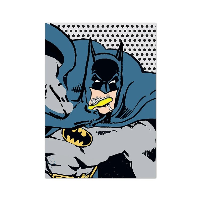 Retro Superhero Poster Bathroom Wall Art Canvas Print Funny Spider Man Hulk Comic Art Painting Marvel Wall Pictures Toilet Decor