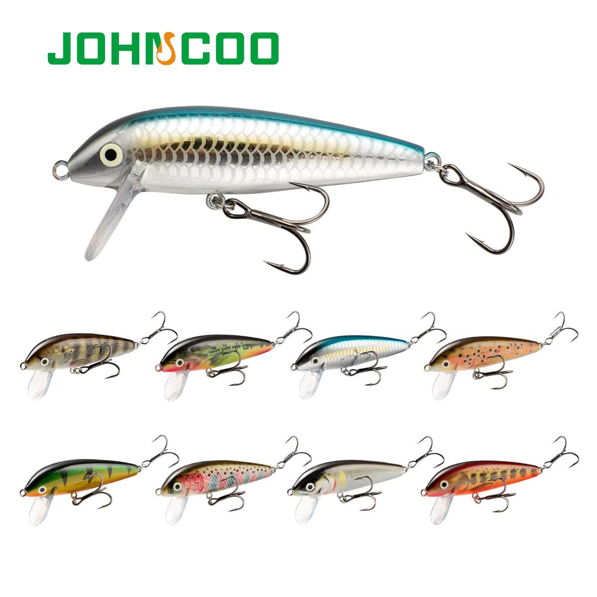 JOHNCOO Sinking Minnow Fishing Lure 7cm 7.5g Artificial Trout Lure Stream Lake Jerkbait Rockfishing Hard Baits