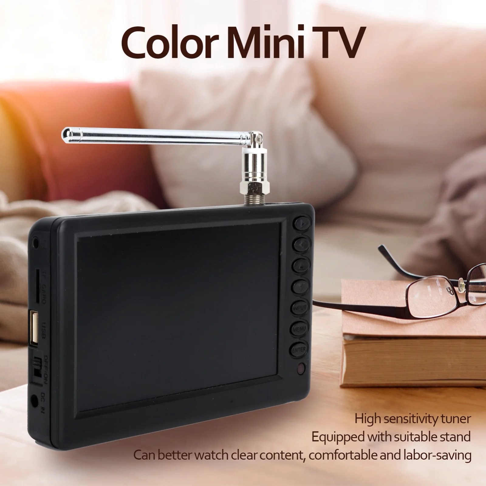 Digital Television LEADSTAR 5‑Inch Pocket Digital TV Portable FM ATV Bracket High‑Resolution Mini TV 110‑ Mini Television