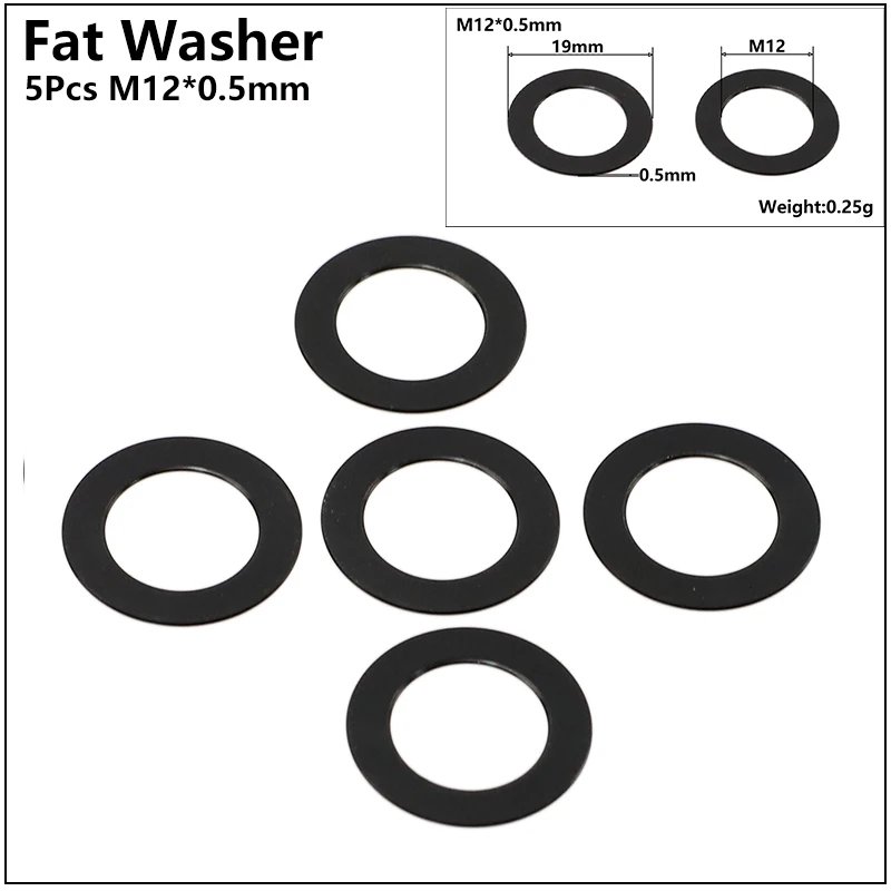 5Pcs M12x0.5mm Flat
