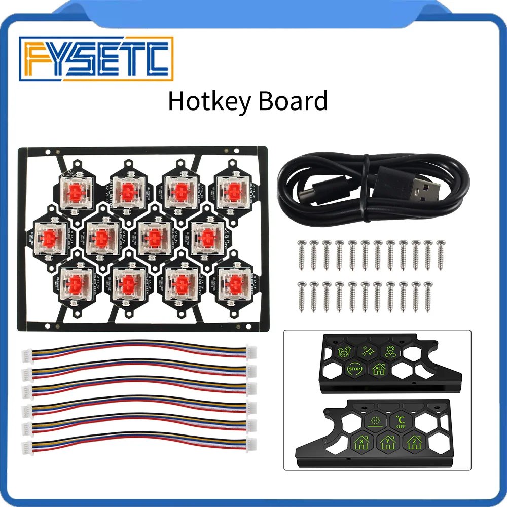 FYSETC Hot Key Board Voron Skirt Klipper pre-installed Pcb Board with NeoPexil LED for Voron V2.4/Trident/Switchwire 3d Printers