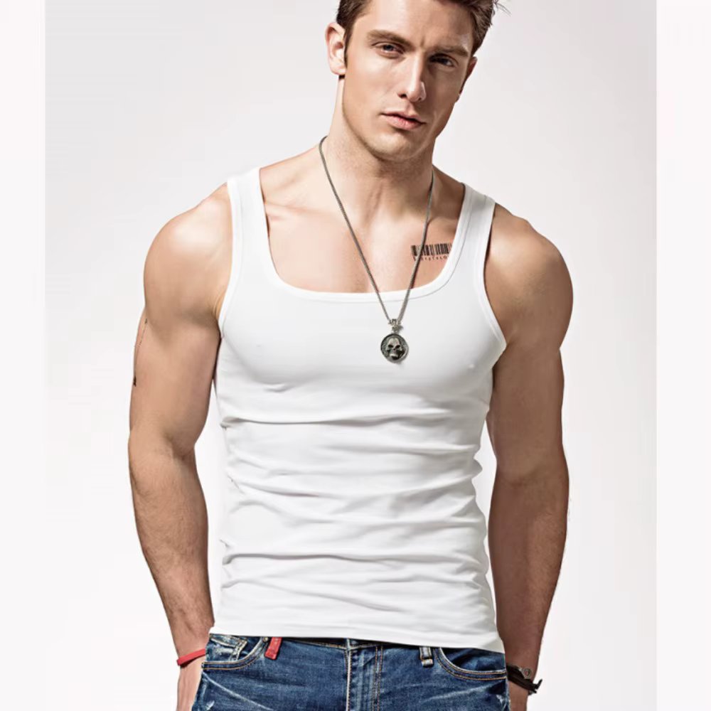 2024 Summer Plus Size Men Clothing Tank Tops Black White Gray Singlets Sleeveless Fitness Men Vest Casual Bodybuilding Vest New