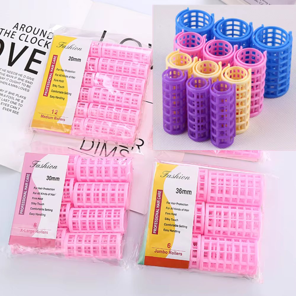 No Heat Hair Rollers Set Plastic Lazy Curls Root Perm Rods Heatless Hair Curler Bangs Curling Rod Hair Styling Tool Random Color