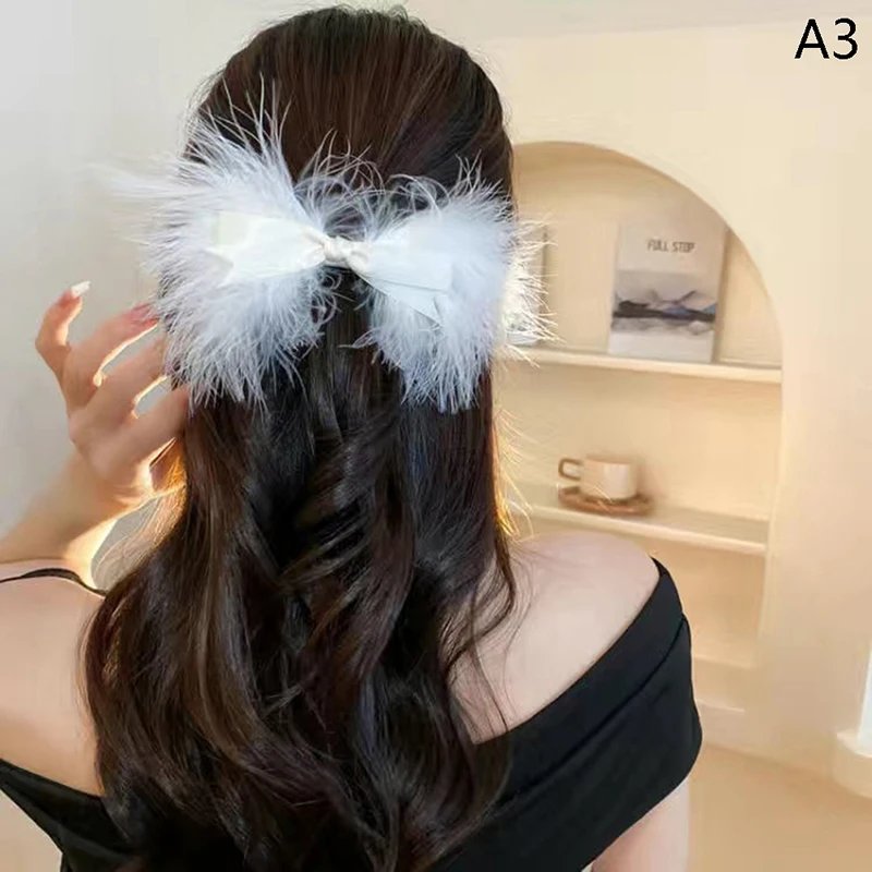 1 pc Super Fairy White Feather Hair Clip Headdress Wedding Daily Photo Personality Sweet Feather Barrettes Hair Accessories