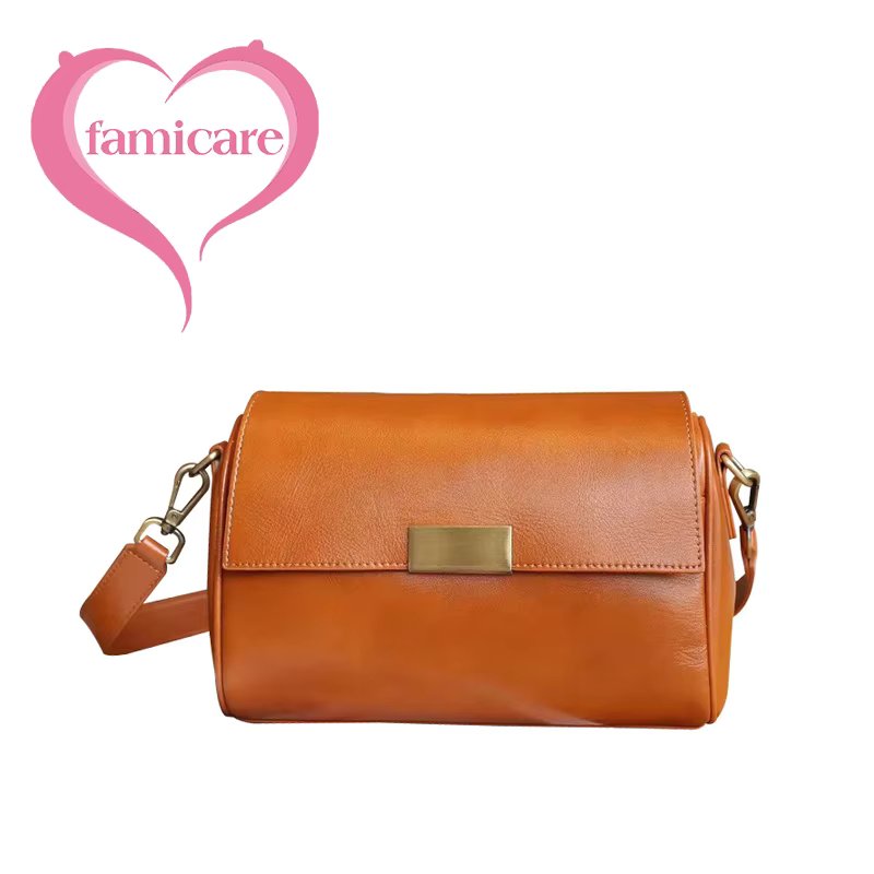 2023 New Summer Women Shoulder Bag Female Vegetable Tanned Real Leather Messenger Lady Vintage Flap Underarm Bag Commute Handbag