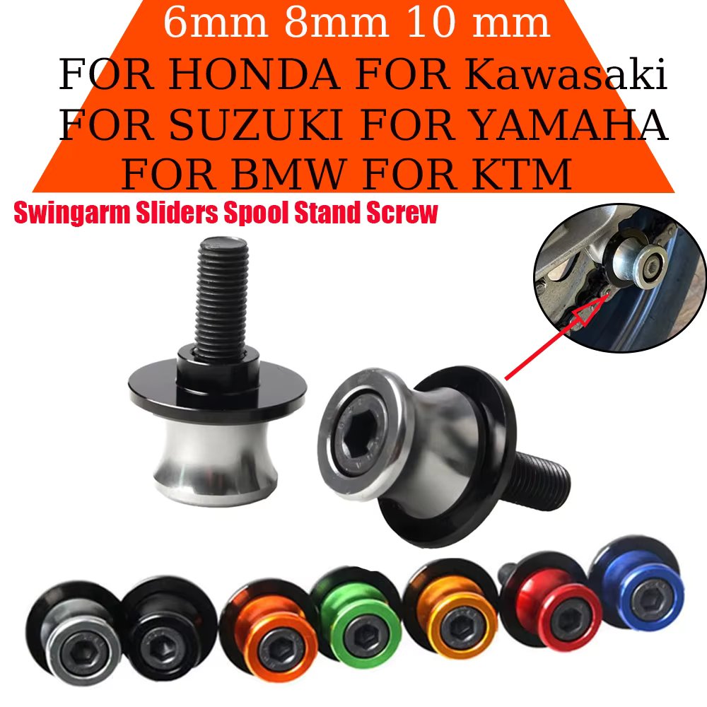 Brand-new high quality Motorcycle M10 M8 M6 Swingarm Spools Slider Stand Screws For YAMAHA HONDA FOR SUZUKI Kawasaki Accessories