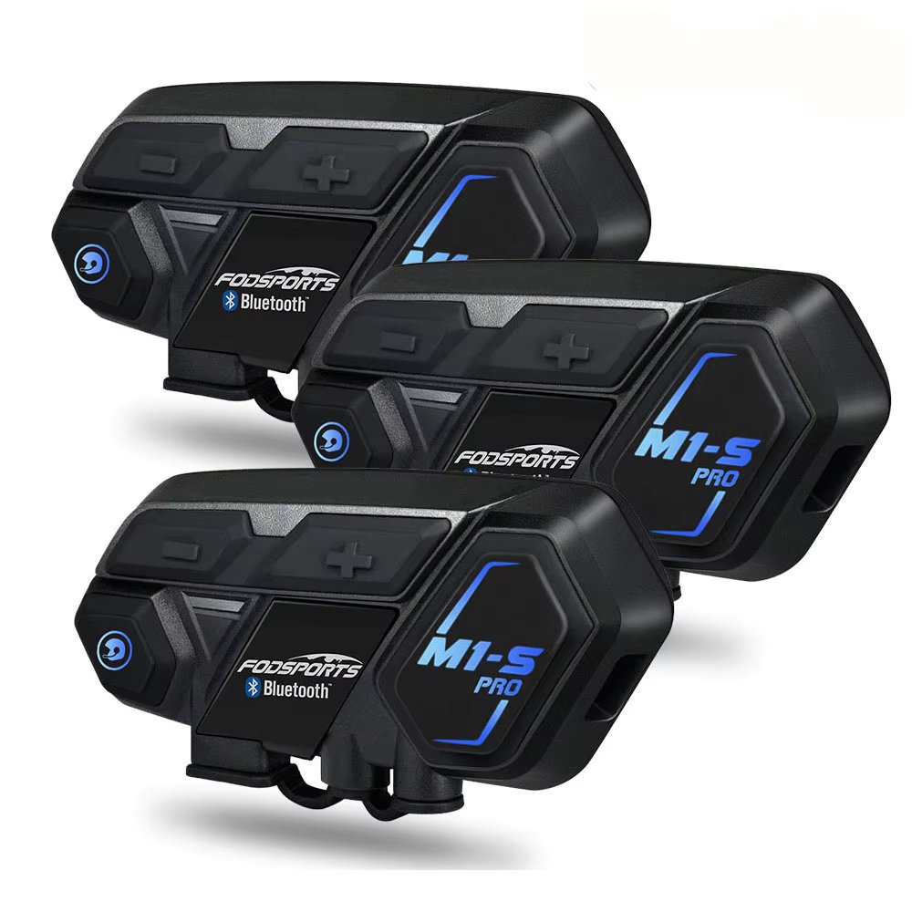 3Pcs Fodsports M1-S Pro Motorcycle Helmet Bluetooth Intercom Headset 8 Riders 2000M Waterproof BT Intercomunicador Moto