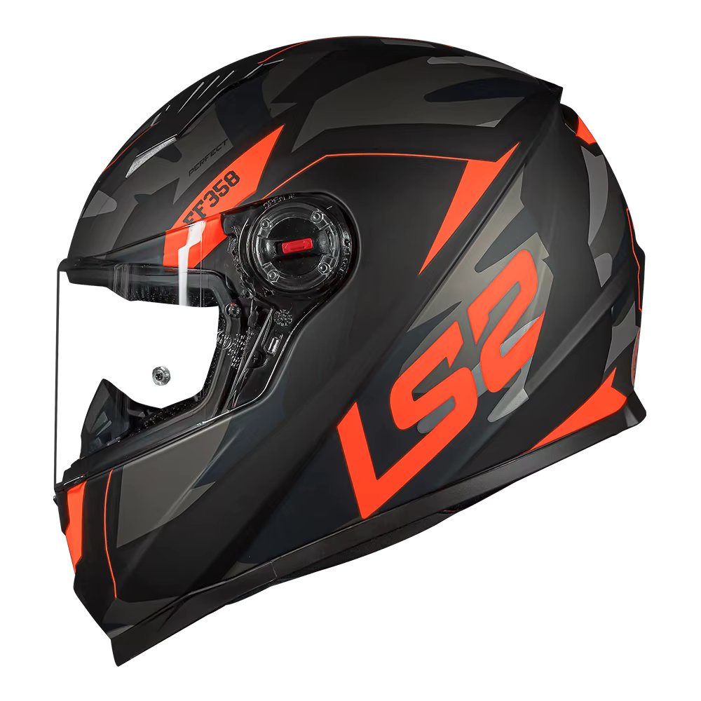 Helmet Ls2 FF358 Tank Cam Matte Black Orange