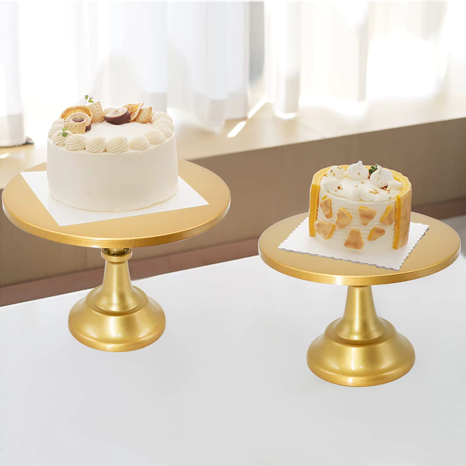 Set of 3 Pieces Cake Stands Iron Cake Holder Dessert Display Plate Serving Tray for Baby Shower Wedding Birthday Party
