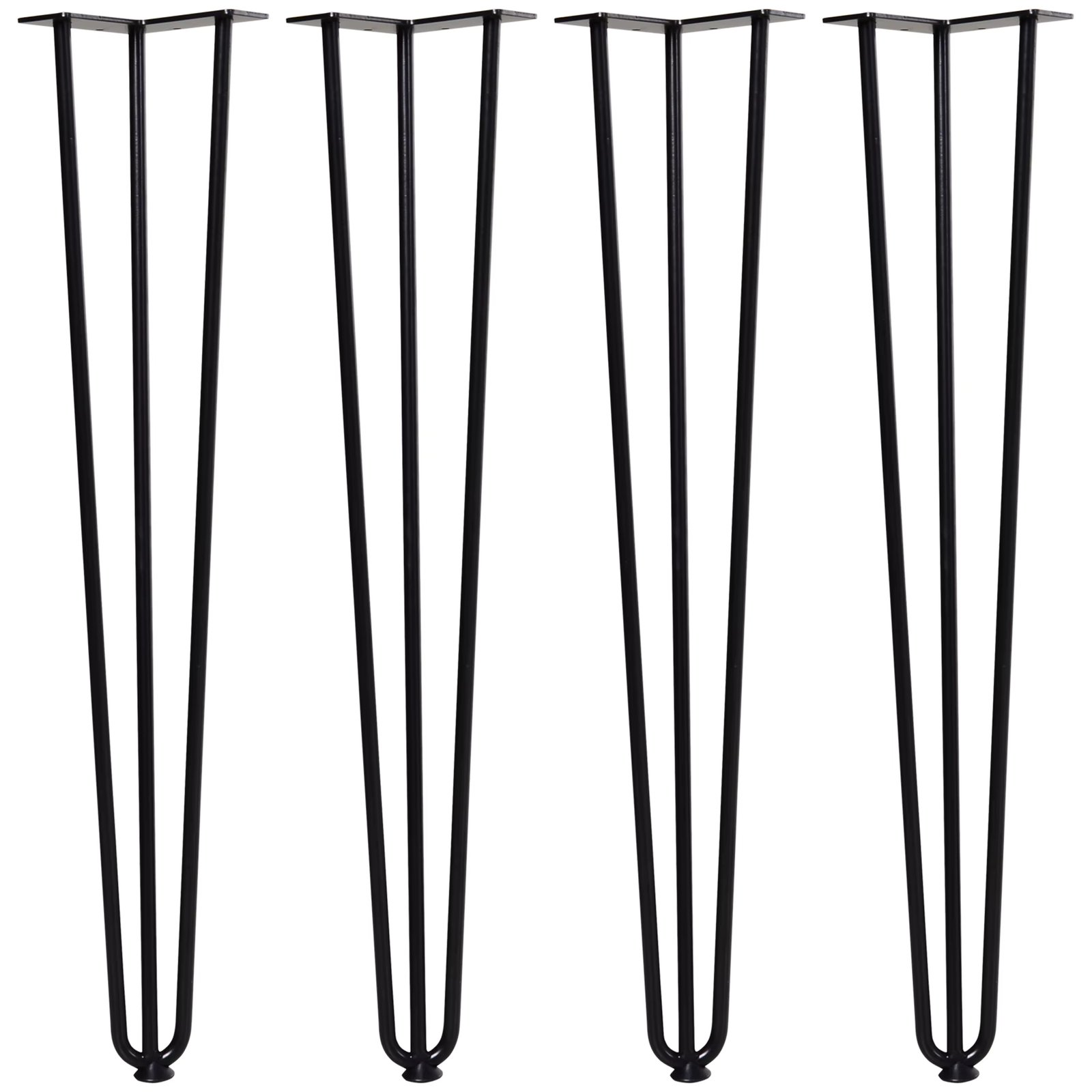 HOMCOM 4-legged set for table 12x12x71cm with black rubber protectors