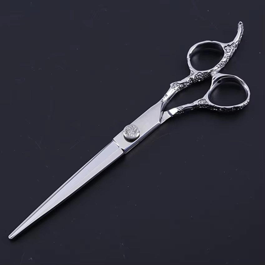 Professional Japan 440c Stainless Steel 7 Inch Plum Handle Cut Hair Scissors Barber Cutting Make Up Shears Hairdressing Scissors