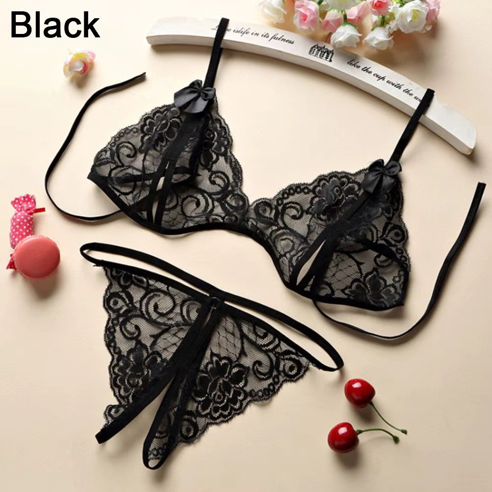 1set Lingerie Femme Sexy Women Lady Sexy Lingerie Lace Underwear Sleepwear G-string Sexy Lingerie For Women Sex Set Bra