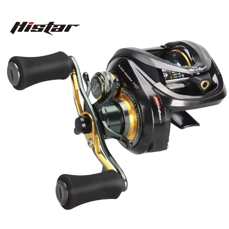 HISTAR New Style Black Mamba II Series 8.1:1 7.3:1 6.6:1 8kg Drag Power 10+1 BB Magnetic Braking Baitcasting Fishing Reel