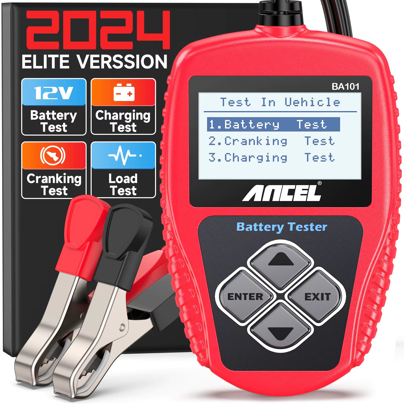 ANCEL BA101 12V Car Battery Tester Analyzer Automotive Battery Load Tester 100-2000CCA Charging Circuit load Diagnostic Tools