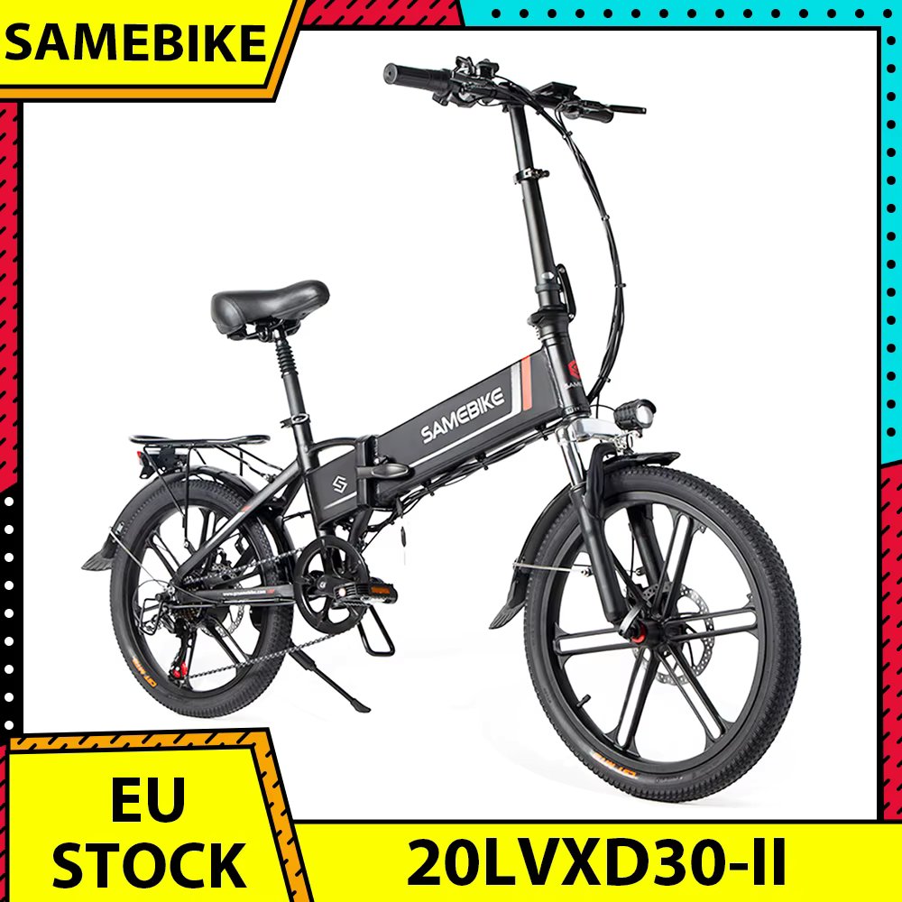 Samebike 20LVXD30-II Folding Electric Moped Bike 20 inch Tire 48V 350W Motor Electric E-Bike 48V 10Ah Battery 30km/h Max Speed