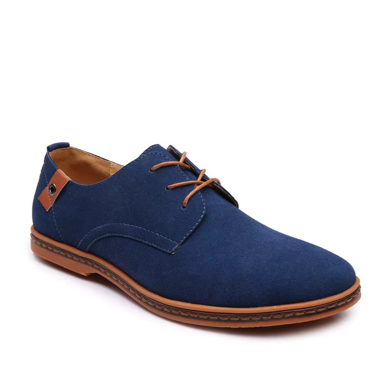 Men's Shoes Factory Direct Sales Casual Nubuck Leather Shoes Official-website British Mens Fashion Lace-up Shoes Office Sneakers