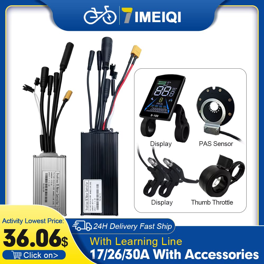 E-Bike 3 Mode Sine Wave Controller 17A26A30A Electric Bike Motor Brushless Controller For 250W-3000W Motor Ebike Controller Kit