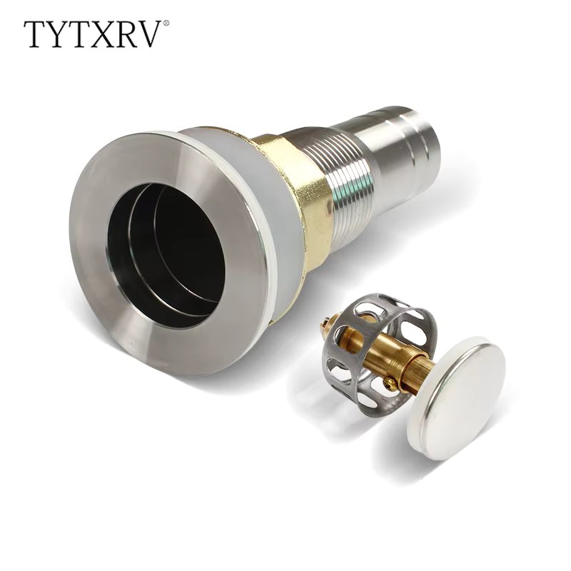 TYTXRV RV Camper Yacht Boat Bathroom Floor Drain 304 Stainless Steel RV Floor Drain Bouncing with Strainer Anti-Clogging