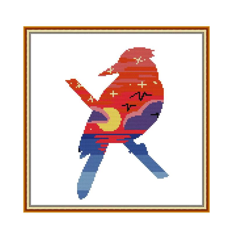 Bird Cross Stitch Kit, Embroidery, DIY, Handmade, Canvas, Cross Stitch, Needlework, 14ct, 11ct, DA537