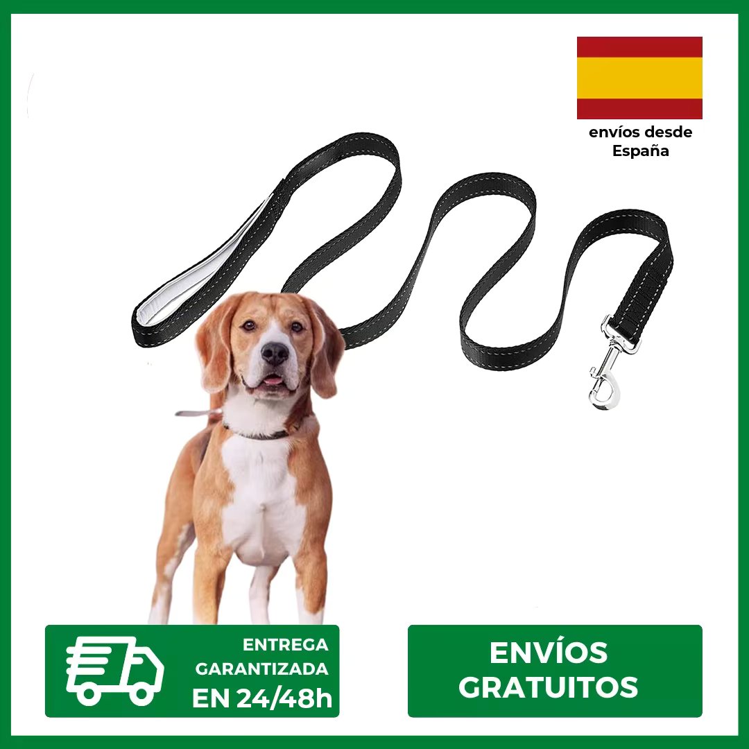 Large Dog Leash Reflective 1.2m x 2.0cm Training Soft Padded Handle Stainless Steel Metal Hook Edipets
