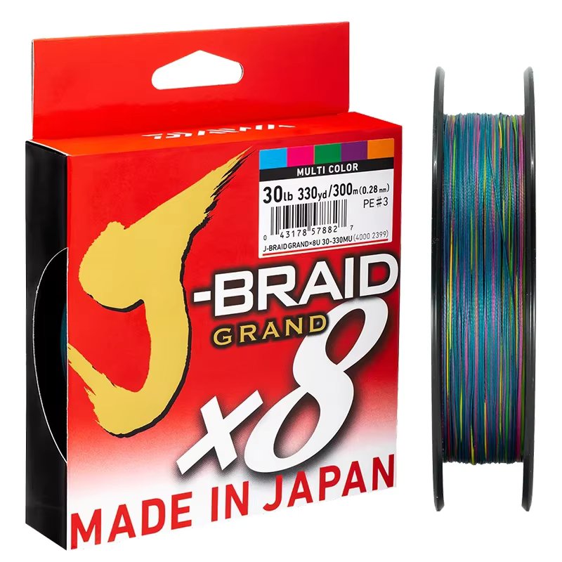Original DAIWAJ-BRAID GRAND Fishing Line 300M 8 Strands Braided PE Line Fishing Tackle 10 16 20 30 40 60 80 100LB Made in Japan