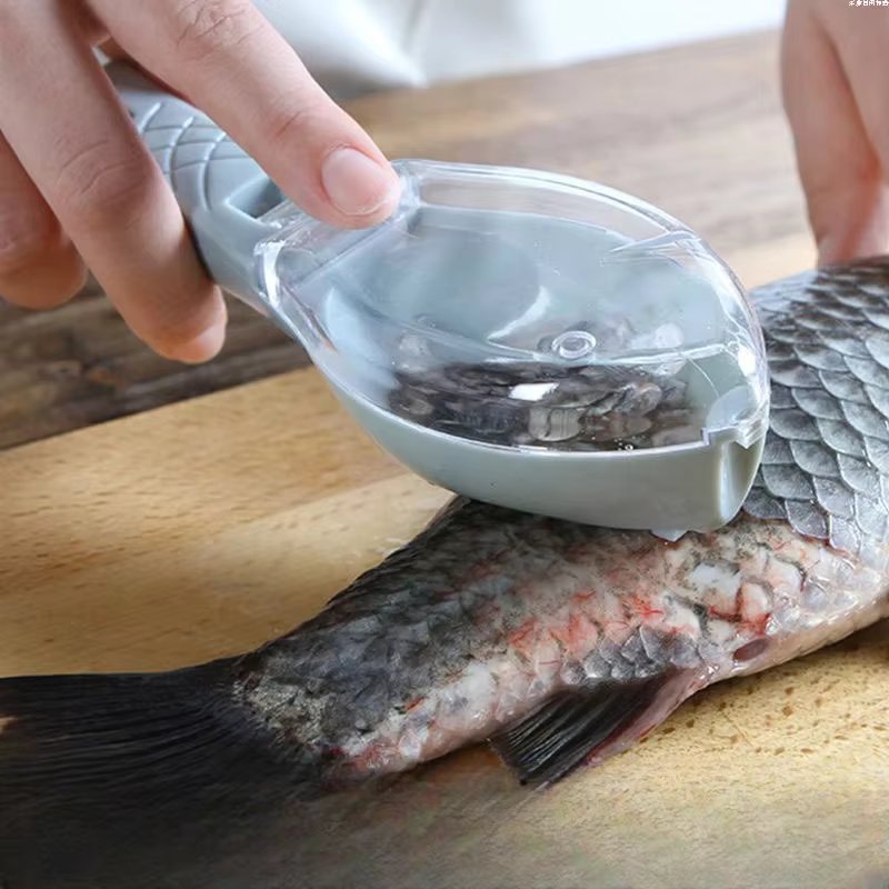 Fish Scale Grille Scraper Fish Cleaning Tool with Cover Scraper Household Kitchen Cooking Carp Fishing Accessories