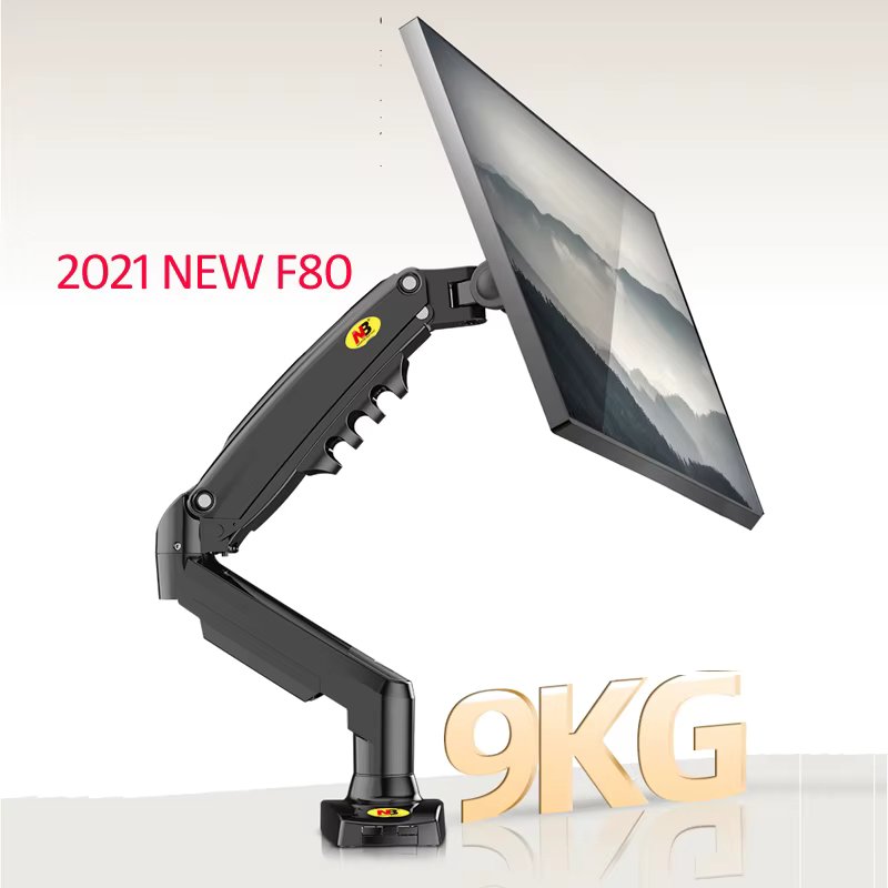 NB NEW F80  2-9kg 17-30" desktop LCD Monitor desktop Holder Arm Gas Spring Full Motion ergonomica dual arm