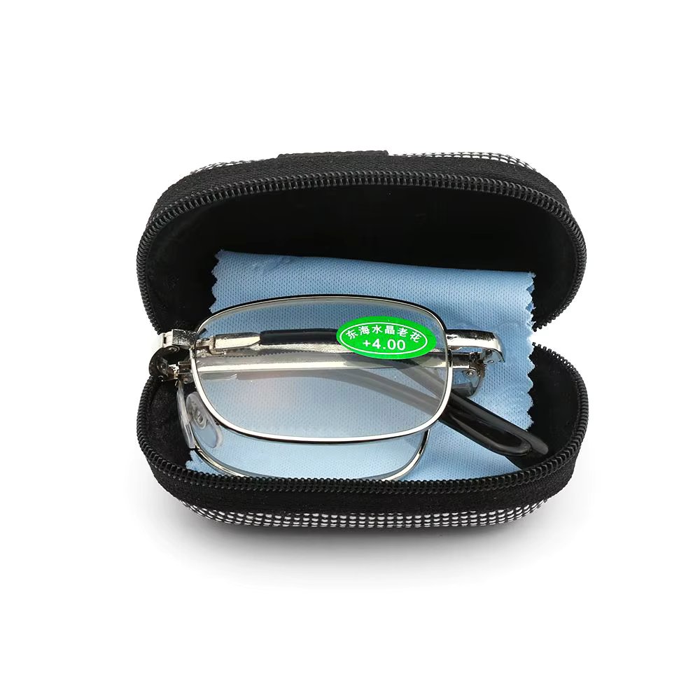 Folding Reading Glasses Women Men Foldable Bifocal Magnifying Eyewear Ultralight Rimless Magnetic Presbyopia Eyeglass With Case