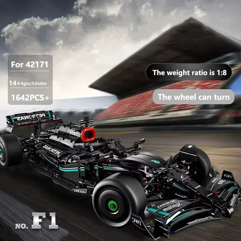 F1 1:8 1642PCS Technical W14 Formula City Speed Racing Car Building Blocks 42171 Bricks Famous Sport Vehicle Model Assembly Toys