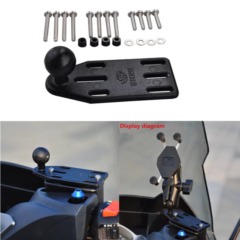 High Strength Motorcycle Fixed Bracket Adapter 25MM Ball Head Handlebar Mirror Bracket Base Bicycle Mobile Phone GPS Mount Stand