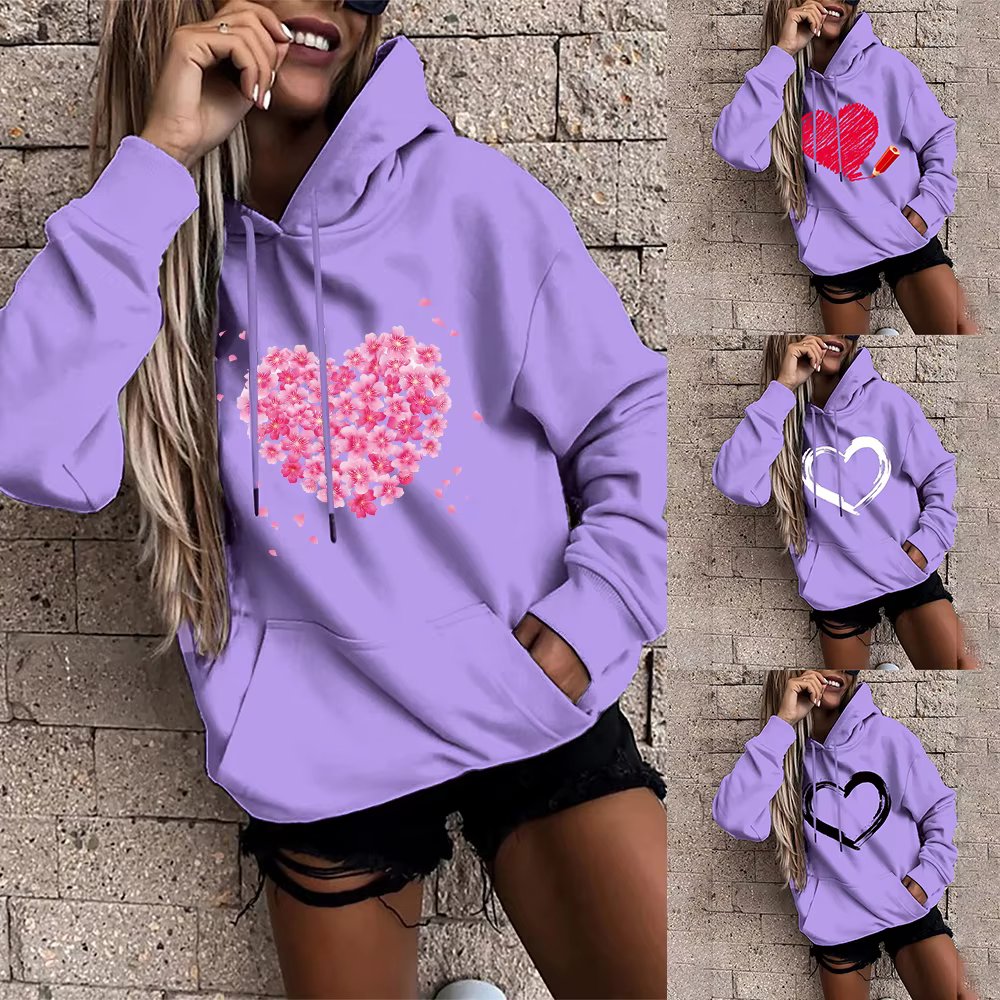 Fashion Hoodie Sweatshirt 2021 Fall New Womens Casual Hooded Pullover Sweater Hoodie Poly-cotton Sweater Long Sleeve Clothes