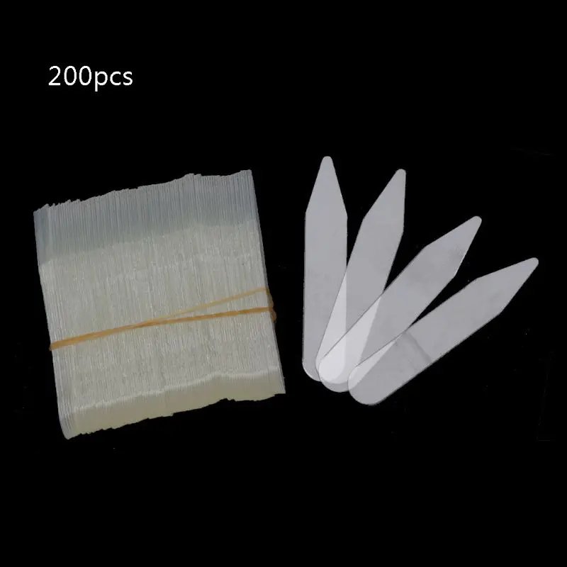 200Pcs Transparent Shirt Collar Support High Temperature Resistant Collar Stay Insert Matte Clear Shirt Collar