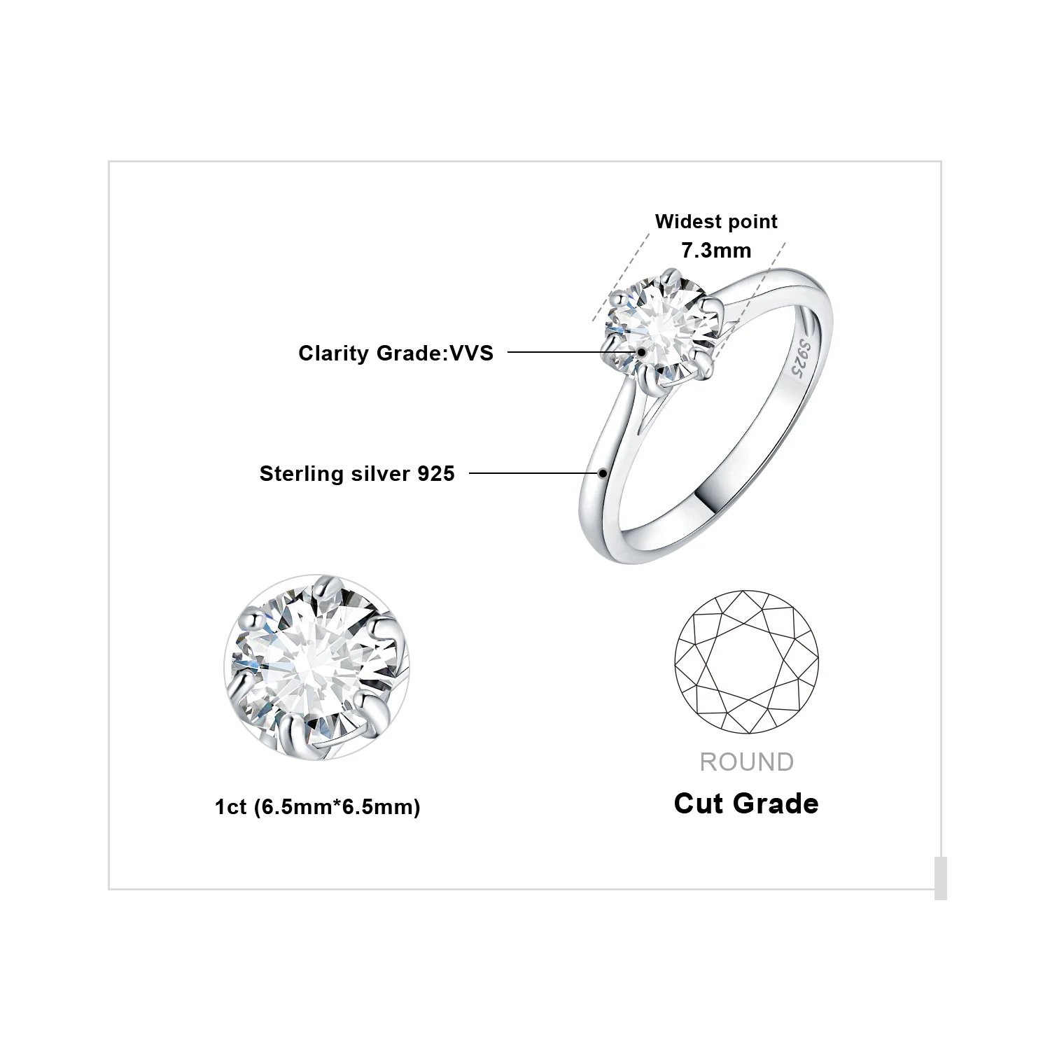 1ct Silver Color
