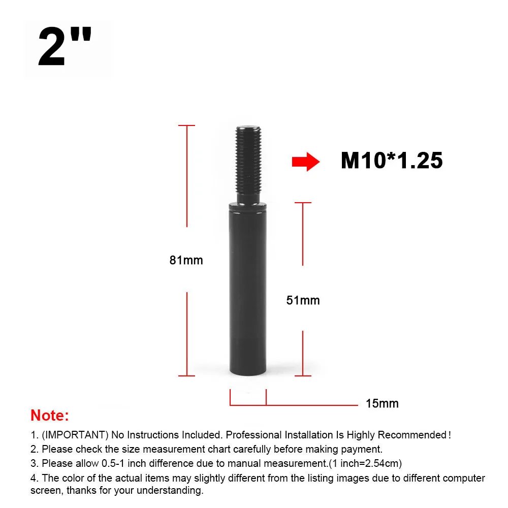 2inch and M10X1.25