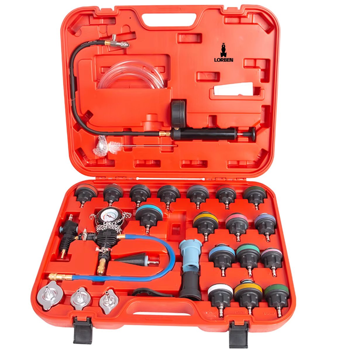 Full Cooling Test Kit for Lorben Radiator with Vacuum Pump 28 Pieces and Case GT6158