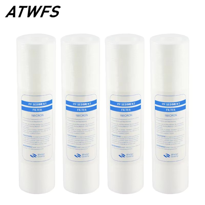 ATWFS Water Purifier 10 Inch 4pcs 1-Micron Sediment Water Filter Cartridge PP Cotton Filter Water Filter System