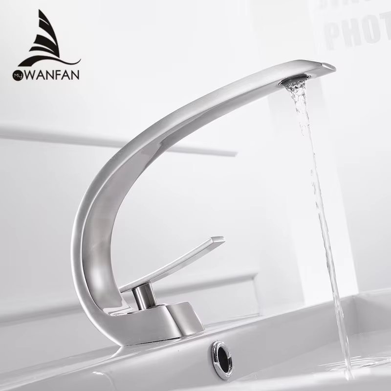 Basin Faucets Modern Bathroom Mixer Tap Brass Washbasin Faucet Single Handle Single Hole Elegant Crane For Bathroom LH-16990