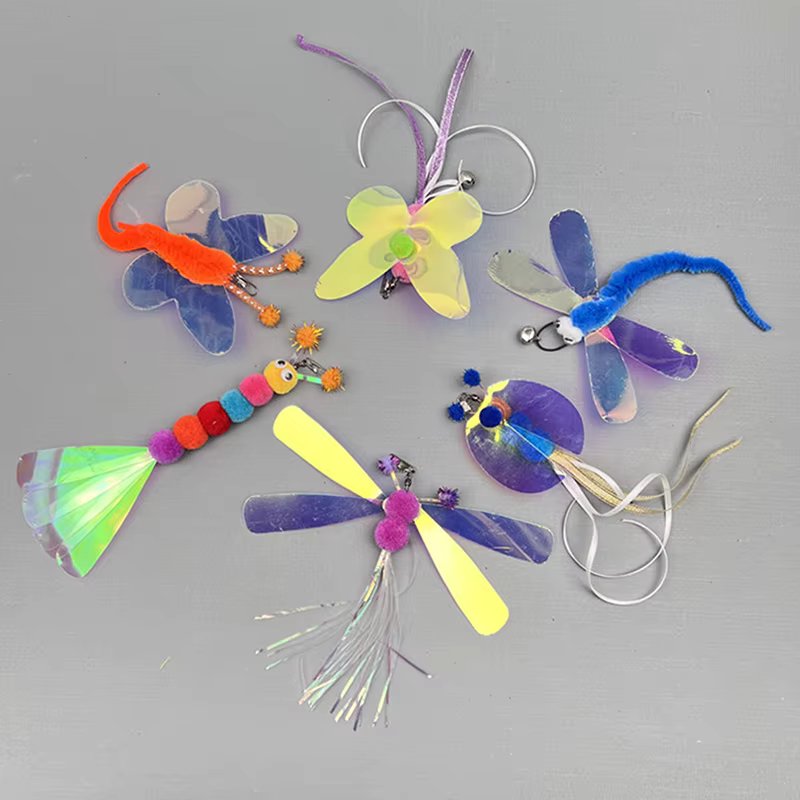 Three-section Telescopic Fishing Pole Wand Cat Teaser Wands Kitten Funny Catcher Teaser Stick Rod Interactive Stick Teaser Toys